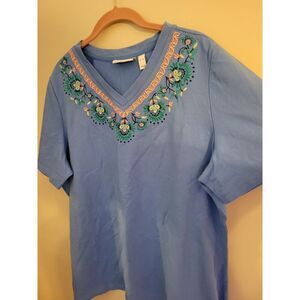 Denim & Co Blue Top size XL